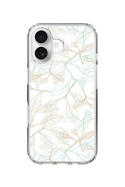 Stylizedd Classic Clear MagSafe Case for iPhone 17 , Hybrid Transparent Cover - Delicate Sprigs Full Print