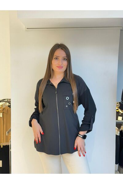 DE WHITES Plus Size Sleeves Fold Detail Shirt