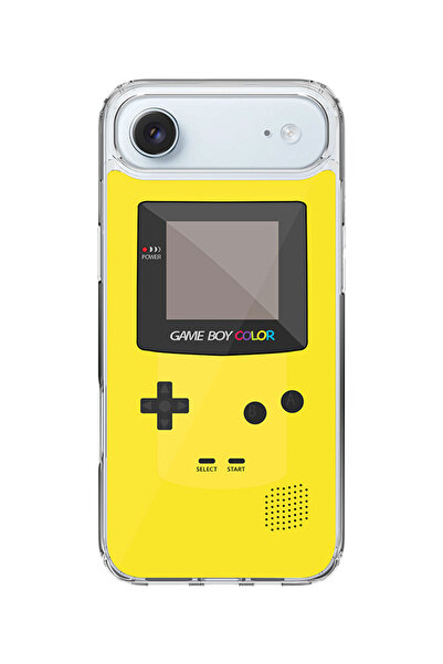 Stylizedd جراب MagSafe كلاسيكي شفاف لجهاز iPhone Air، غطاء شفاف ناعم هجين - لون Gameboy - أصفر