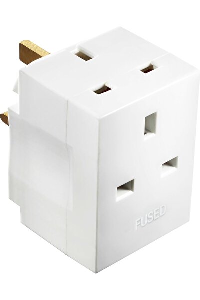 myga محول متعدد المقابس 3 في 1 مع ضوء مؤشر، أقصى حمل 13 أمبير، قابس طاقة 220-240 فولت