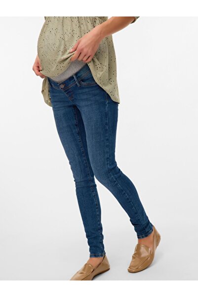 Mama Licious Umstandsjeans mit Slim Fit Slim Fit Niedrige Taille Jeans