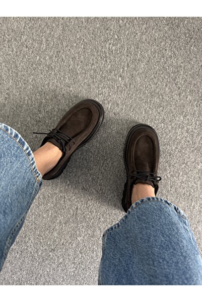 LOSS CLOUDY Anthracite Genuine Suede Winter Loafer