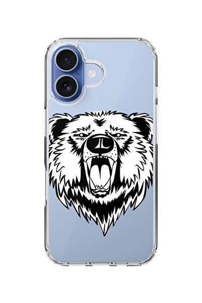 Stylizedd جراب MagSafe كلاسيكي شفاف لهاتف iPhone 17، غطاء شفاف ناعم هجين - دب...