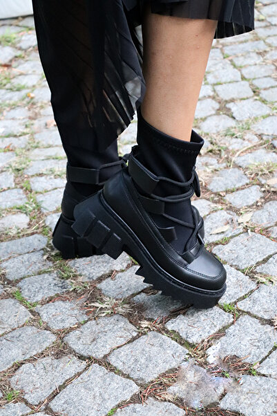 Yula Fashion Shoes Andrea KADIN Bağcıklı Streç Bot