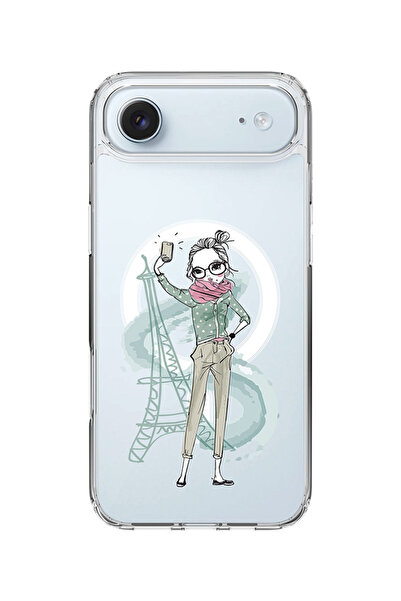 Stylizedd جراب MagSafe كلاسيكي شفاف لهاتف iPhone Air، غطاء شفاف ناعم هجين - ص...