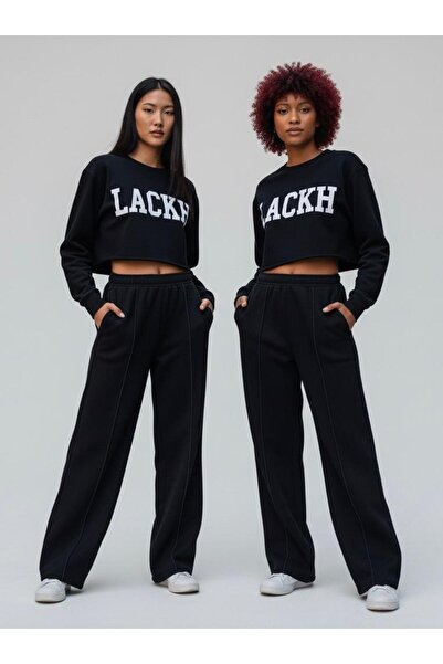 LACKH 2 BUCĂȚI PANTALONI DE SPORT NEGRI ÎMBRĂCĂMINTE ZILNICĂ CONFORTABILĂ, FL...