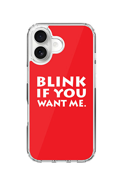 Stylizedd جراب MagSafe كلاسيكي شفاف لهاتف iPhone 17، غطاء شفاف ناعم هجين - Blink if you want me