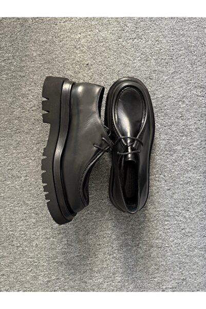 LOSS CLOUDY Black Genuine Leather Winter Loafer