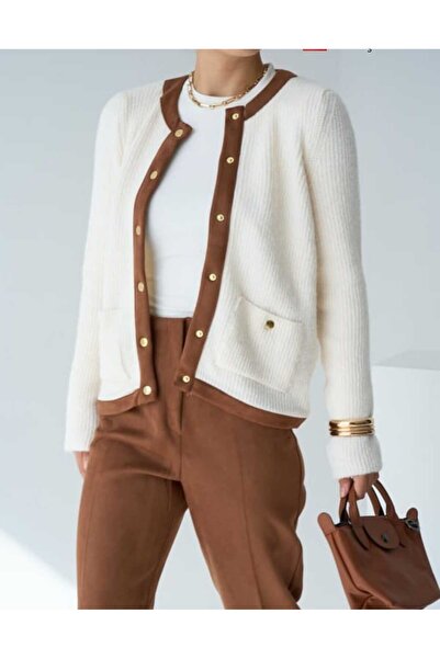 Butik QUSTYLE - HIRKA - ÇITÇITLI - KREM - - ÖRGÜ - TH241064