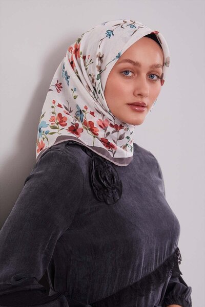 Levidor Stone Flower Branch Pattern Soft Scarf