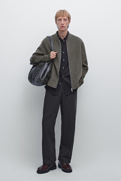 Massimo Dutti Çift yün karışımlı bomber ceket