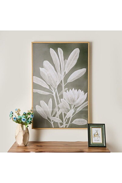 Evidea Deco Green Culture Kanvas Tablo - Yeşil / Beyaz - 90x60 cm