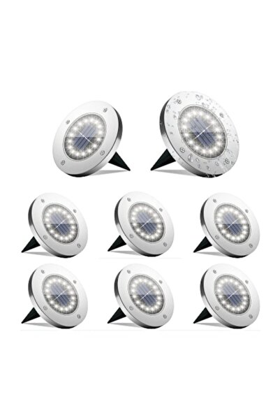 WELUVFIT Set de 8 lumini solare de sol, Weluvfit, G5413-W, rezistente la apă, alb cald