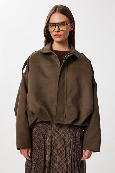 Lovelyİstanbul Süet Görünümlü Bomber Ceket LOH0014 HAKİ