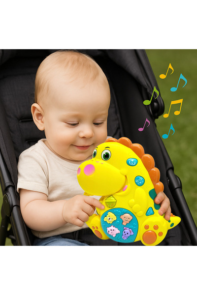 RCO Jucarie interactiva muzicala cu functii si lumini, Dinozaur RCO, 14 x 14 cm, +12 luni, WW7007-A