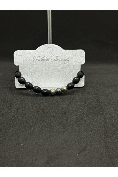 CREST E-TİCARET Black Metal Detailed Women's Bracelet – Elegant and Modern Design
