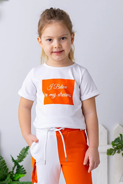 Zeyland Girl's White T-Shirt with Text Print - I Believe in My Dreams Printed