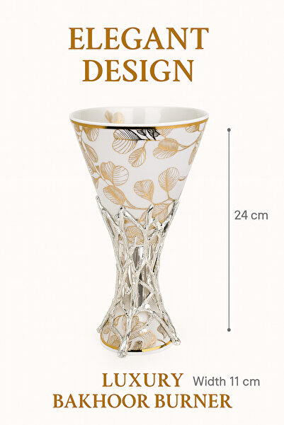 Radin مبخرة بخور فاخرة بتصميم أوراق الشجر، ديكور منزلي أنيق برائحة العود والبخور