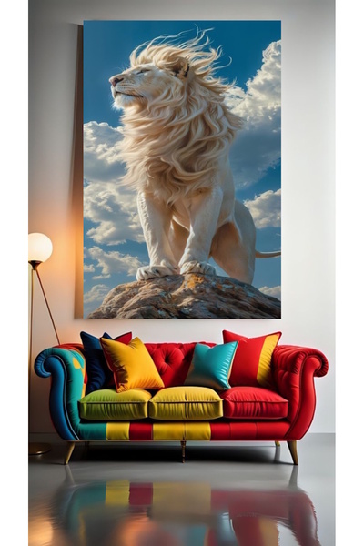 özkacar WHITE LION 1 Σαλόνι τοίχου στο σπίτι Σαλόνι ομορφιάς Γραφείο Διακόσμη...