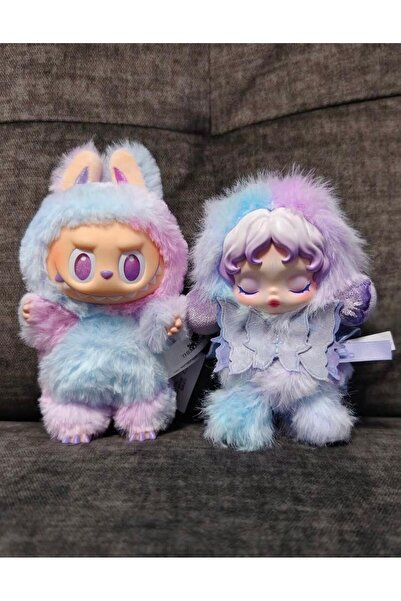 SHAMİRA 2'li mükemmel set 1 adet lila renk labubu 1 adet yeni seri lila skullpanda
