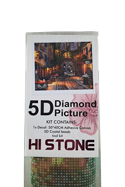 histone 5D Elmas Taş İşleme Kiti 40x50 cm Fransız Sokağı Desen