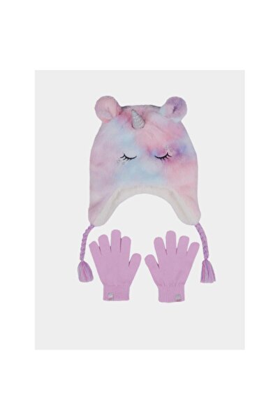 SKECHERS Kids' Pink Unicorn Earflap Hat & Gloves Set - Colorful Fantasy Winter Accessory