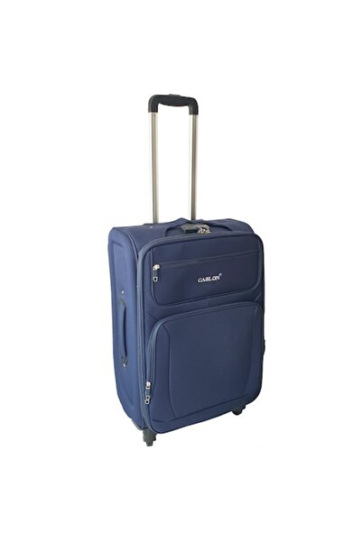 OEM Valiză textilă tip troler, 4 roți, bleumarin, medie, 60x42x28 cm, TRC21