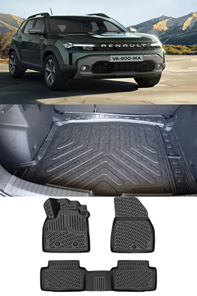 Rizline Renault Duster 2024 Ve Sonrası 3D Havuzlu Paspas Bagaj Havuzu 4x2 Sabit Zemin LPG MHEV Set