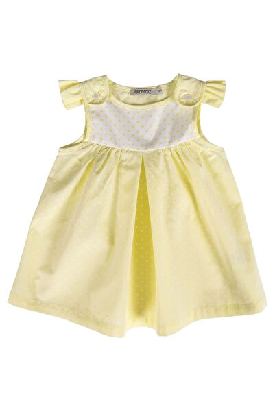 Ozmoz By Mukadder Özden 100% Cotton Yellow Summer Baby Girl Dress from Robadan