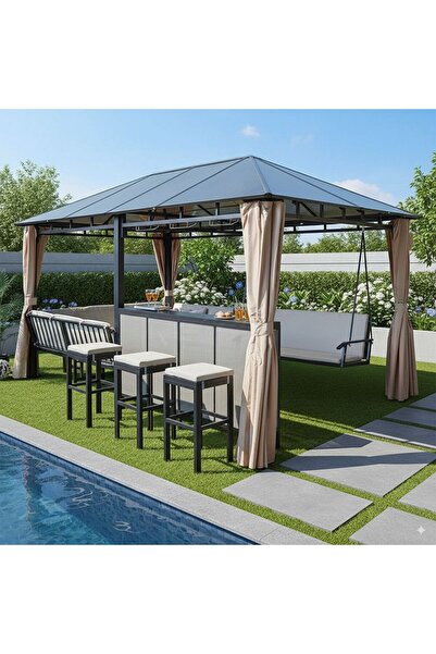 Danube Home شرفة روميرو الحديدية متعددة الاستخدامات مع كرسي أرجوحة وحامل بار ...