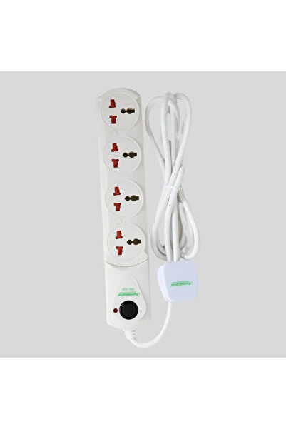 Terminatör Terminator Universal Power 4 Way Extension Socket With Safety Shutter and 2mtr Cables- White