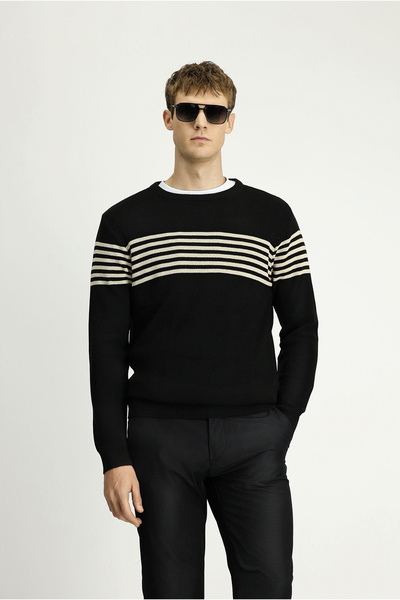 Kiğılı Regular Fit Crew Neck Striped Sweater