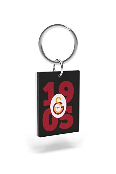 Galatasaray Lisanslı Siyah 1905 Yazılı Çift Taraflı Anahtarlık Aslan Ahşap Kutulu