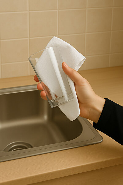 Fabemax 120 Adet Rulo Çok Amaçlı Temizlik Bezi Extra Dayanıklı Extra Emici Kullan Kullan At Beyaz Bez