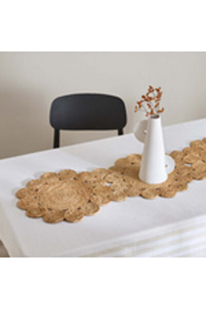 Generic Grain Jute Scallop Table Runner - 40 x 120 cm