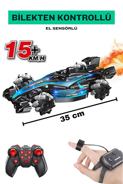 TRENDZONE Uzaktan Kumandalı El Sensörlü Led Işıklı Buhar Atan 15 km/h Yapan Drift Atan Formula 1 Yarış Arabası
