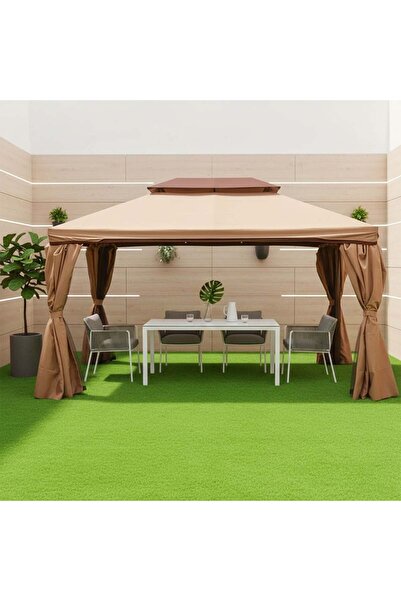 Danube Home مظلة نيو روما من الألومنيوم، مقاس 3×4 أمتار، مع ستائر وناموسيات -...