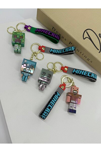 Alışveriş Kasabası 4'lü Minecraft Karakter Anahtarlık ve Çanta Süsü
