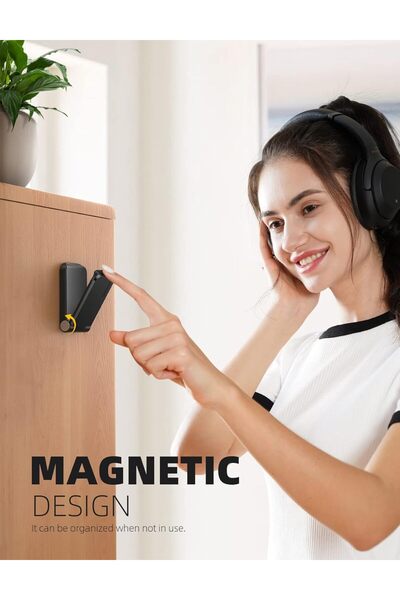 Lamicall حامل سماعة رأس لاصق، خطاف لاصق أسفل المكتب - أسود