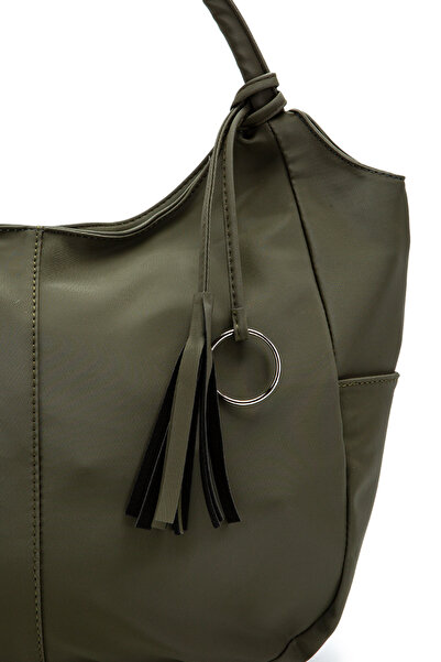 minebag Tassel Charm Detailed Parachute Fabric Eric Shoulder Bag Khaki