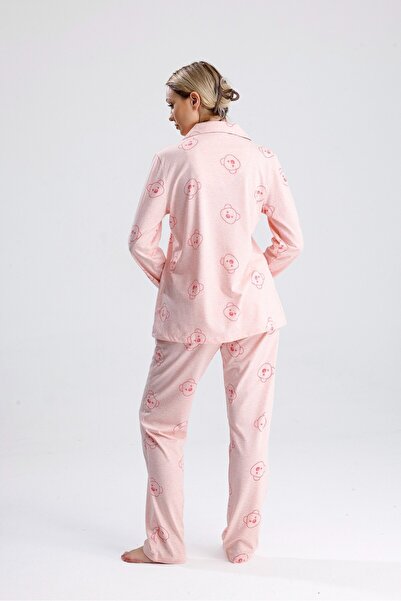 Yeni İnci AYICIK DESEN PAMUK KADIN PİJAMA TAKIM