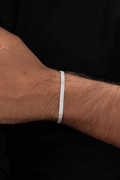 esdika 5MM BİSMARK HASIR GÜMÜŞ BİLEKLİK • 925 AYAR GÜMÜŞ • PREMİUM STERLİNG SİLVER