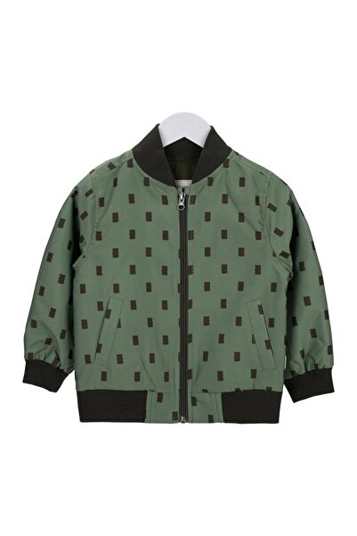 Haribo Boy's Teddy Bear Patterned Bomber Jacket - Khaki