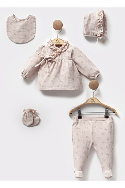Cassiope Muslin Newborn Five-Piece Baby Girl Set