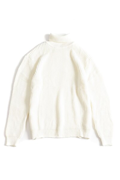 no7man Rovani White Turtleneck Sweater