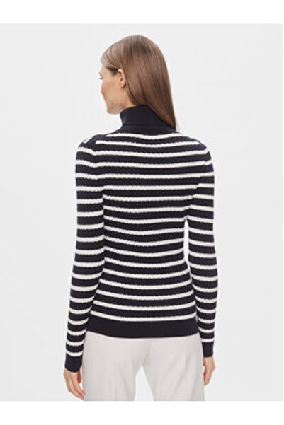 Tommy Hilfiger Pulover cu guler înalt pentru femei WW0WW40678 albastru