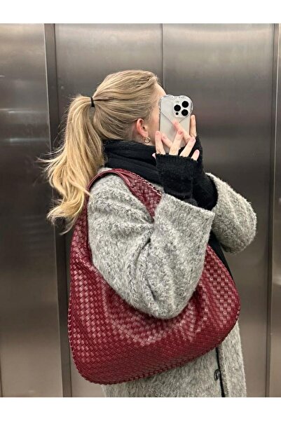 larosee Geantă de mână și de umăr pentru femei, model retro, mărime L, tricot...