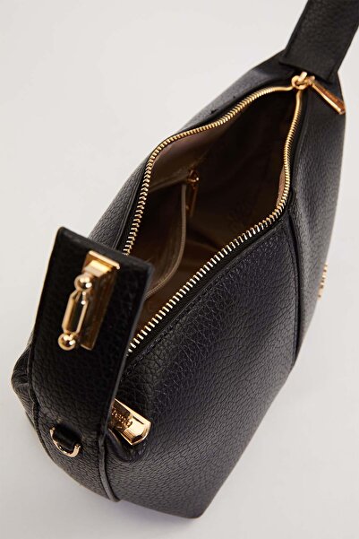 Levidor Siyah Dikiş Çizgili El Çantası