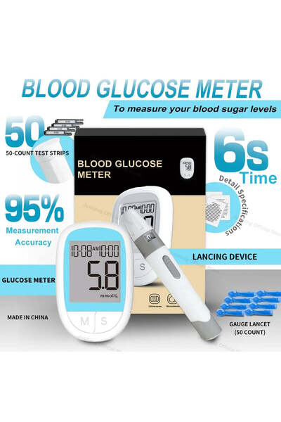 Justlang Medical Glucometer 50/10 SET Blood Glucose Meter Mmol/L Mg/dl Glucometer for Sugar
