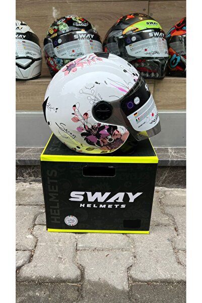 BRZ MOTOBİKE BRZ SW 715 IRIS Pink Yarım Kask AYNA VİZÖRLÜ